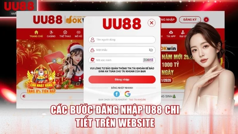 Các bước đăng nhập U88 chi tiết trên website